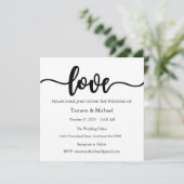 Huwelijksuitnodiging, Bruiloft Briefpapier, Liefde Kaart (Staand voorkant)