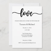 Huwelijksuitnodiging, Bruiloft Briefpapier, Liefde Kaart (Voorkant)