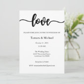 Huwelijksuitnodiging, Bruiloft Briefpapier, Liefde Kaart (Staand voorkant)