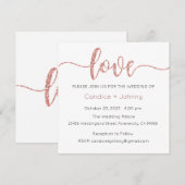 Huwelijksuitnodiging, Bruiloft Briefpapier, Liefde Kaart (Voorkant / Achterkant)