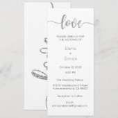 Huwelijksuitnodiging, Bruiloft Briefpapier, Liefde Kaart (Voorkant / Achterkant)