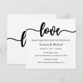 Huwelijksuitnodiging, Bruiloft Briefpapier, Liefde Kaart (Voorkant / Achterkant)