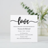 Huwelijksuitnodiging, Bruiloft Briefpapier, Liefde Kaart (Staand voorkant)