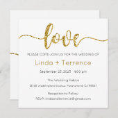 Huwelijksuitnodiging, Bruiloft Briefpapier, Liefde Kaart (Voorkant / Achterkant)