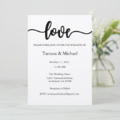 Huwelijksuitnodiging, Bruiloft Briefpapier, Liefde Kaart (Staand voorkant)