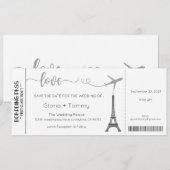 Huwelijksuitnodiging, Bruiloft Briefpapier, Liefde Kaart (Voorkant / Achterkant)