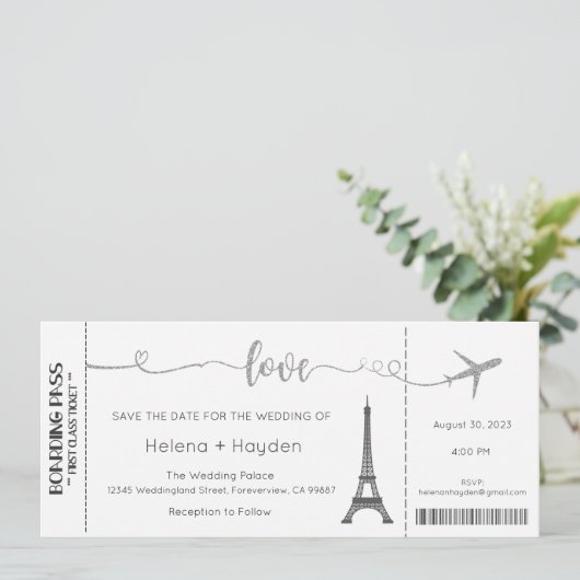 Huwelijksuitnodiging, Bruiloft Briefpapier, Liefde Kaart (Staand voorkant)