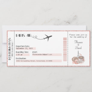 Huwelijksuitnodiging, Bruiloft Briefpapier, Paris Kaart