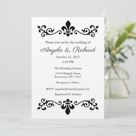 Huwelijksuitnodiging, Bruiloft Briefpapier, Paris Kaart (Staand voorkant)