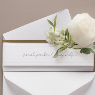 Huwelijksuitnodiging buikband Modern Minimalist Uitnodigingen Wikkel