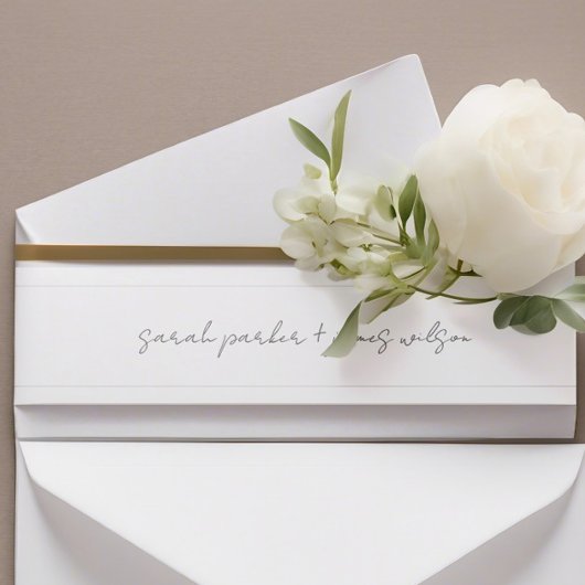 Huwelijksuitnodiging buikband Modern Minimalist Uitnodigingen Wikkel