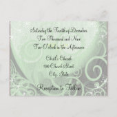 Huwelijksuitnodiging Cala Lilly Green Swirls Uitnodiging Briefkaart (Achterkant)