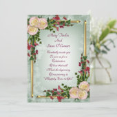 Huwelijksuitnodiging calla lelies en rozen kaart (Staand voorkant)