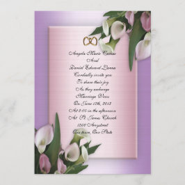 Huwelijksuitnodiging calla lelies kaart