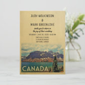 Huwelijksuitnodiging Canada Vintage Jasper Park Kaart (Staand voorkant)