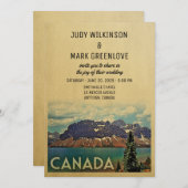 Huwelijksuitnodiging Canada Vintage Jasper Park Kaart (Voorkant / Achterkant)