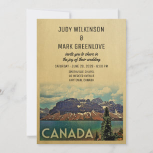 Huwelijksuitnodiging Canada Vintage Jasper Park Kaart