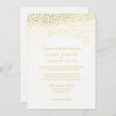 Huwelijksuitnodiging - Confetti - Wit Kaart (Voorkant / Achterkant)