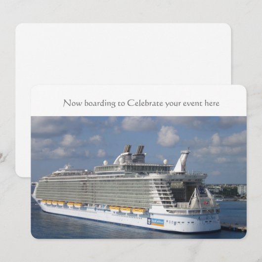 Huwelijksuitnodiging cruise kaart (Voorkant / Achterkant)