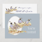 Huwelijksuitnodiging Custom California Quail Birds Kaart (Voorkant / Achterkant)