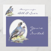 Huwelijksuitnodiging Custom California Quail Birds Kaart (Voorkant / Achterkant)