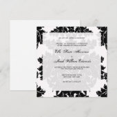  huwelijksuitnodiging :: DAMASK Kaart (Voorkant / Achterkant)