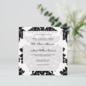  huwelijksuitnodiging :: DAMASK Kaart (Staand voorkant)