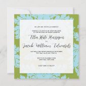  huwelijksuitnodiging :: DAMASK Kaart (Voorkant)