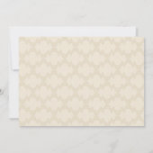 Huwelijksuitnodiging - damask linnen look kaart (Achterkant)