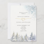 Huwelijksuitnodiging Dennenbomen Winter Kaart (Voorkant)