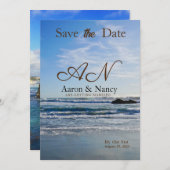 Huwelijksuitnodiging door het Zee Kaart (Voorkant / Achterkant)