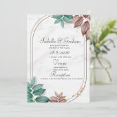 Huwelijksuitnodiging - Eenvoudig bloemontwerp Kaart (Staand voorkant)