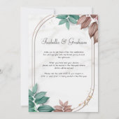 Huwelijksuitnodiging - Eenvoudig bloemontwerp Kaart (Achterkant)