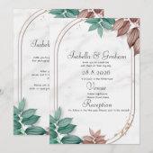 Huwelijksuitnodiging - Eenvoudig bloemontwerp Kaart (Voorkant / Achterkant)