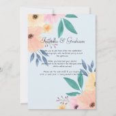 Huwelijksuitnodiging - Eenvoudig bloemontwerp Kaart (Achterkant)