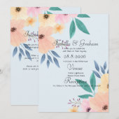 Huwelijksuitnodiging - Eenvoudig bloemontwerp Kaart (Voorkant / Achterkant)