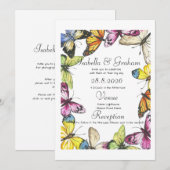 Huwelijksuitnodiging - Eenvoudig vlinderontwerp Kaart (Voorkant / Achterkant)