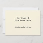 Huwelijksuitnodiging Eenvoudige Sjabloon Aangepast (Achterkant)