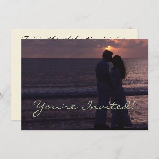 Huwelijksuitnodiging Eenvoudige Sjabloon Aangepast Kaart (Voorkant / Achterkant)