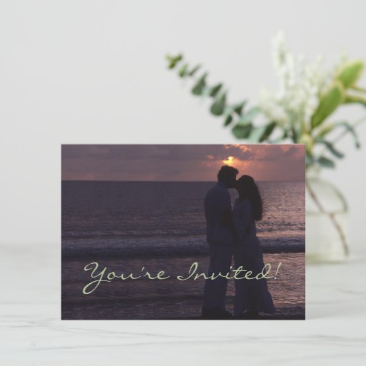 Huwelijksuitnodiging Eenvoudige Sjabloon Aangepast Kaart (Staand voorkant)