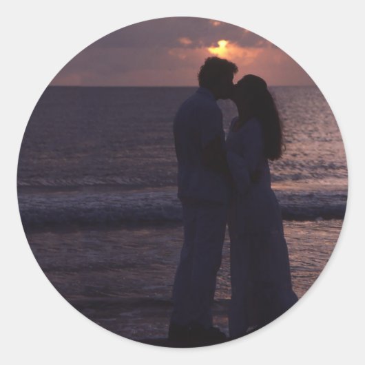 Huwelijksuitnodiging Eenvoudige Sjabloon Aangepast Ronde Sticker (Voorkant)