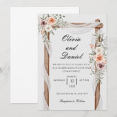 Huwelijksuitnodiging, elegant en eenvoudig kaart (Voorkant / Achterkant)
