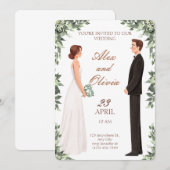 Huwelijksuitnodiging, elegant en eenvoudig kaart (Voorkant / Achterkant)