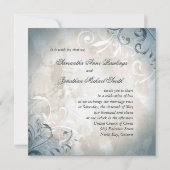 Huwelijksuitnodiging Elegant  gebladerte & wervele Kaart (Achterkant)