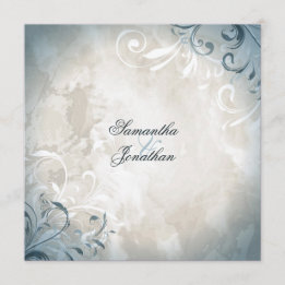 Huwelijksuitnodiging Elegant  gebladerte & wervele Kaart