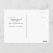 Huwelijksuitnodiging elegant geel rose bord grijs briefkaart (Achterkant)