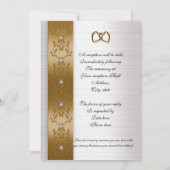 Huwelijksuitnodiging elegant goud kaart (Achterkant)