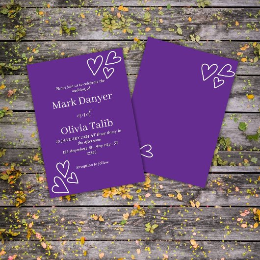 Huwelijksuitnodiging - Elegant &  Kaart