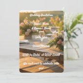 Huwelijksuitnodiging Elegant Rustiek Bloemengroen Kaart (Staand voorkant)