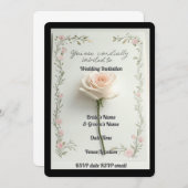 Huwelijksuitnodiging Elegante Bloemen Romaans Rust Kaart (Voorkant / Achterkant)